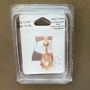 Icing Rose Gold Floral Belly Button Ring